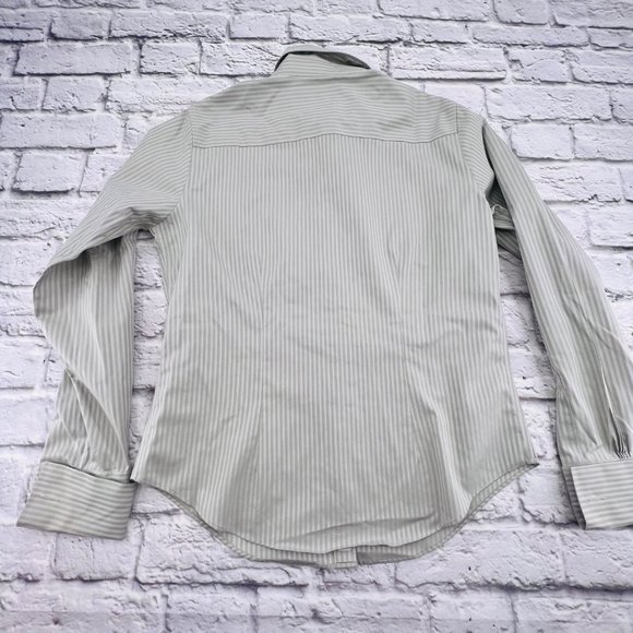 Brooks Brothers Shirt Women's 10 Grey Cotton Semi Fitted French Cuffs Button Up - Picture 10 of 10
